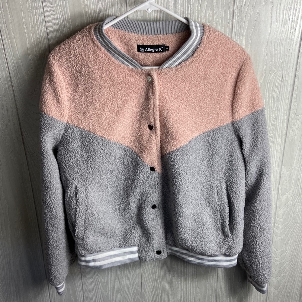 3/$20 Allegra K Sherpa Bomber Varsity Jacket